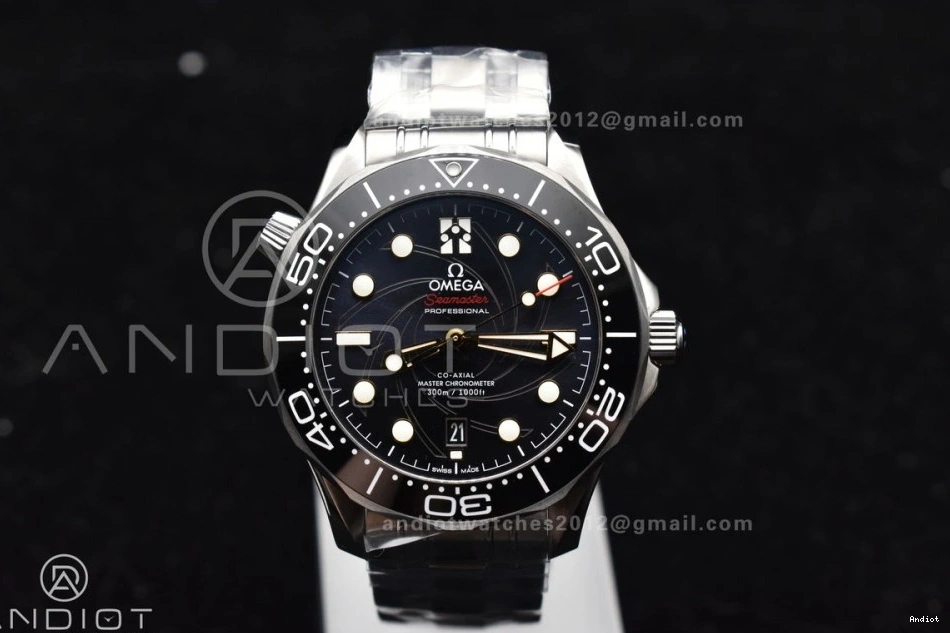On A8800 Black 300M Ceramic Dial Diver Bond Edition Bracelet 1:1 007 SS Seamaster Black VSF Best James 1221